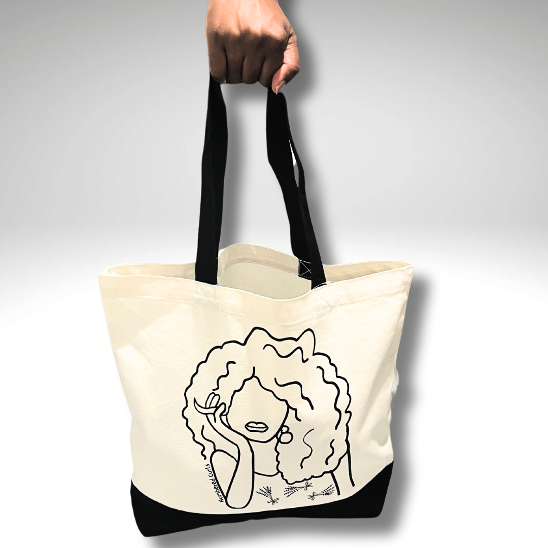 "Curl Vibes Only" Canvas Tote Bag