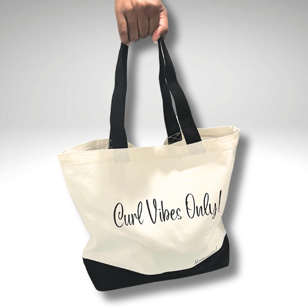 "Curl Vibes Only" Canvas Tote Bag
