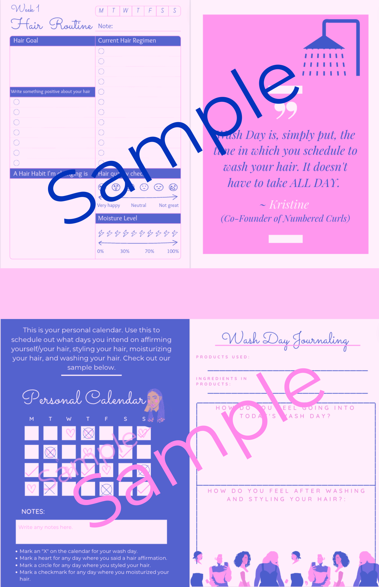 Numbered Curls Wash Day Journal